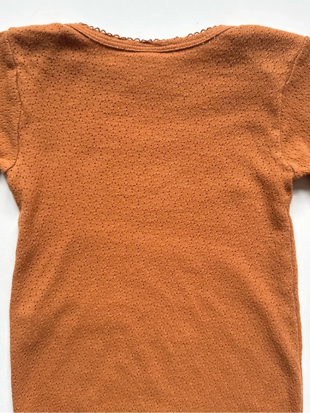 Petit Bateau Baby Long-Sleeved Openwork Bodysuit, ECUREUIL brown - Size 24M